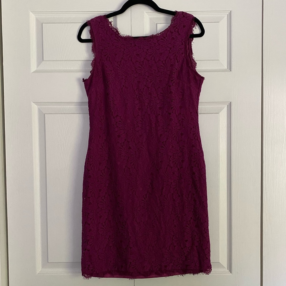 deep magenta lace dress